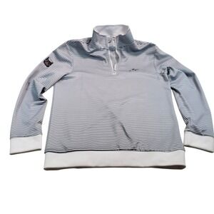 Boston Scott Golf Quarter Zip Pullover Shirt Poly Spandex Blend Stripe M